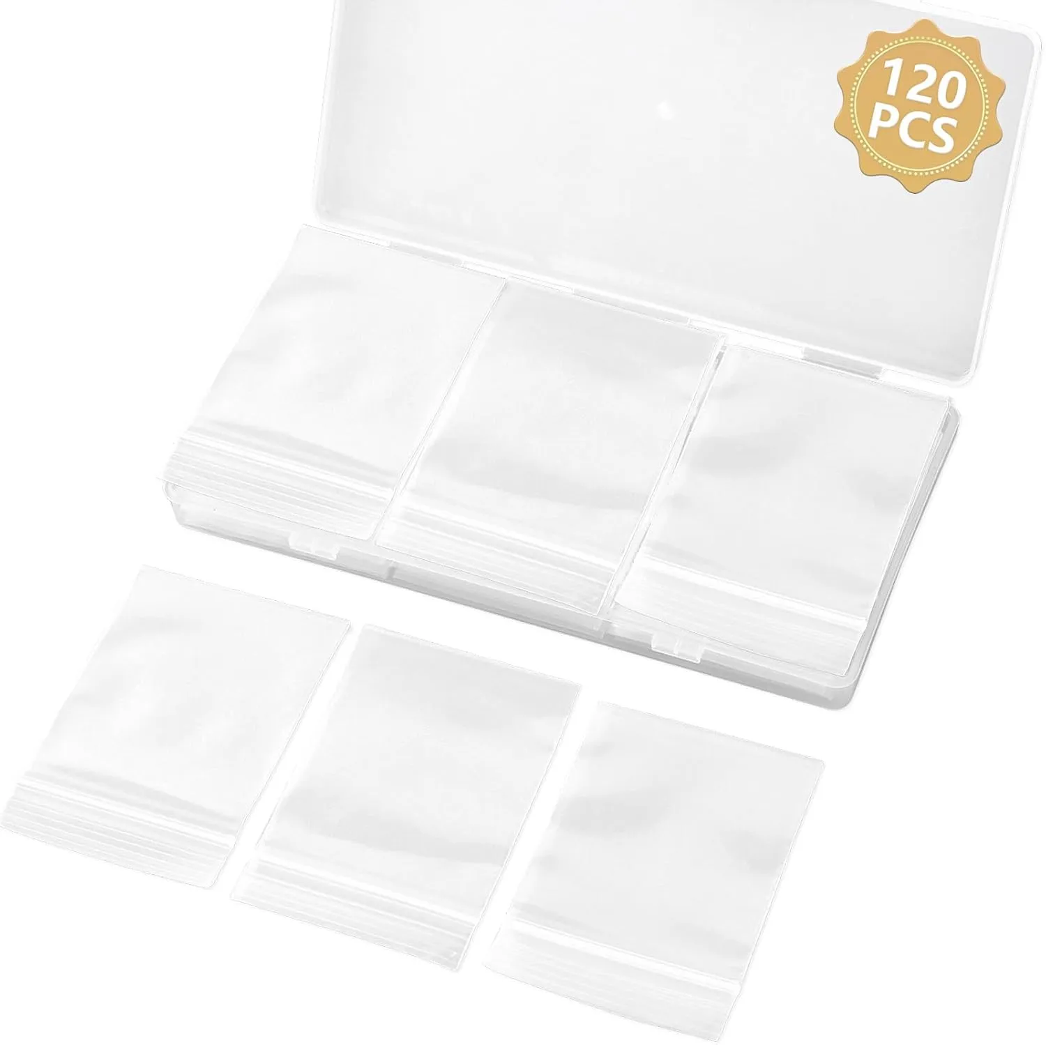 120 PCS Small Plastic Bags for Jewelry, 2" x 2.76" Resealable Clear Poly Baggies, 2.4 Mil Mini Zip Bags for Small Business, Storage, Gifts, Candy, Screws