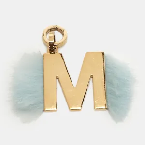 Abclick Letter M Fur Gold Tone Charm