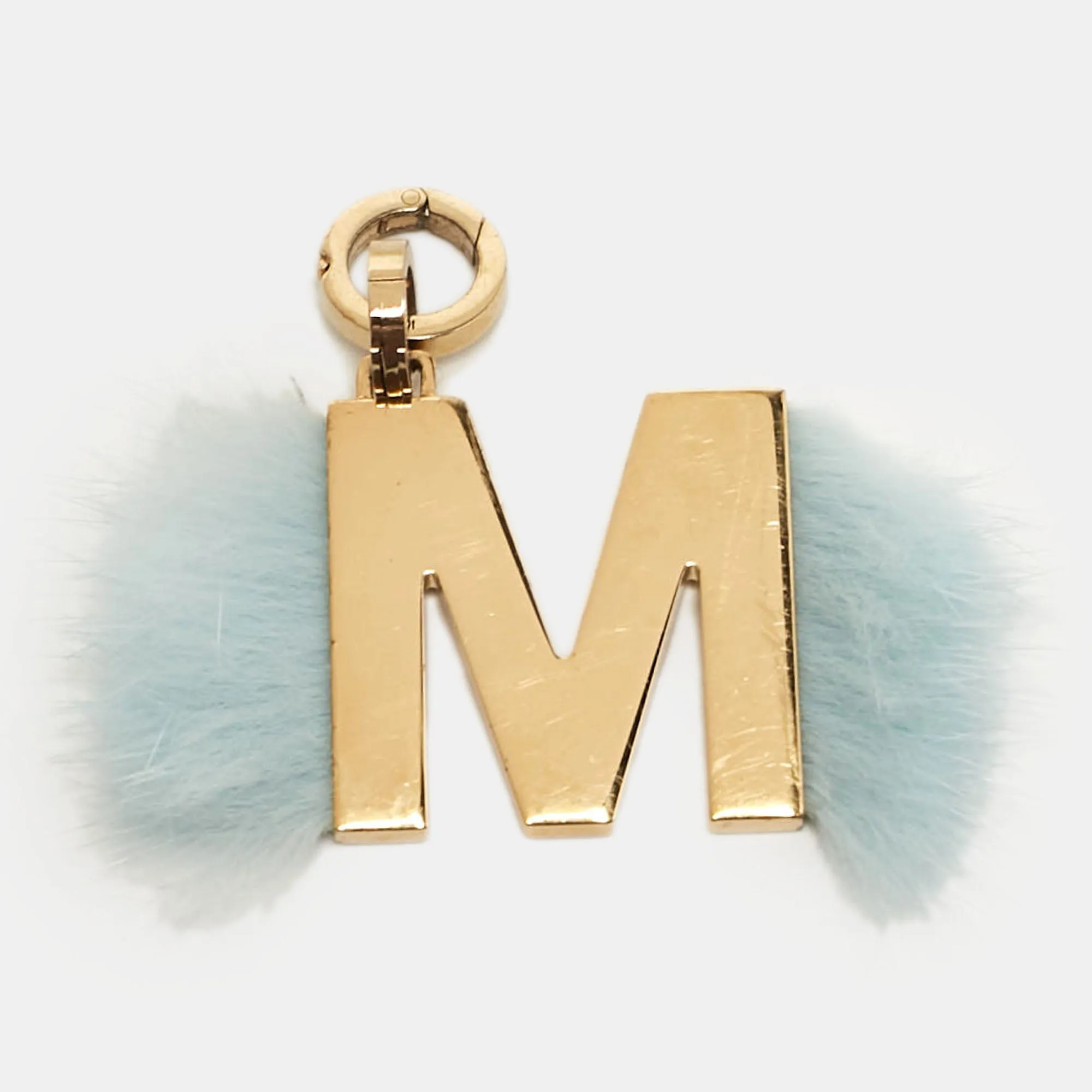 Abclick Letter M Fur Gold Tone Charm