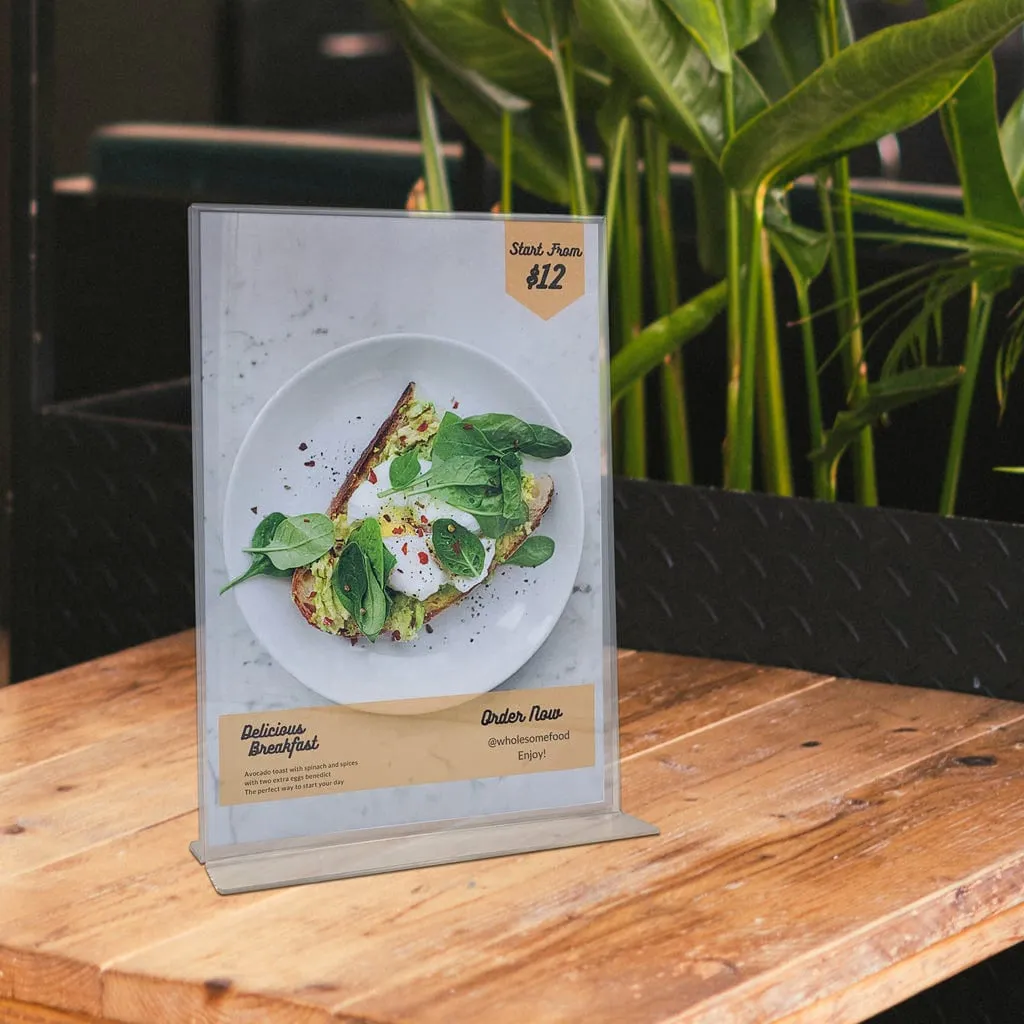 Acrylic Display T-Frame Photo & Sign Holders