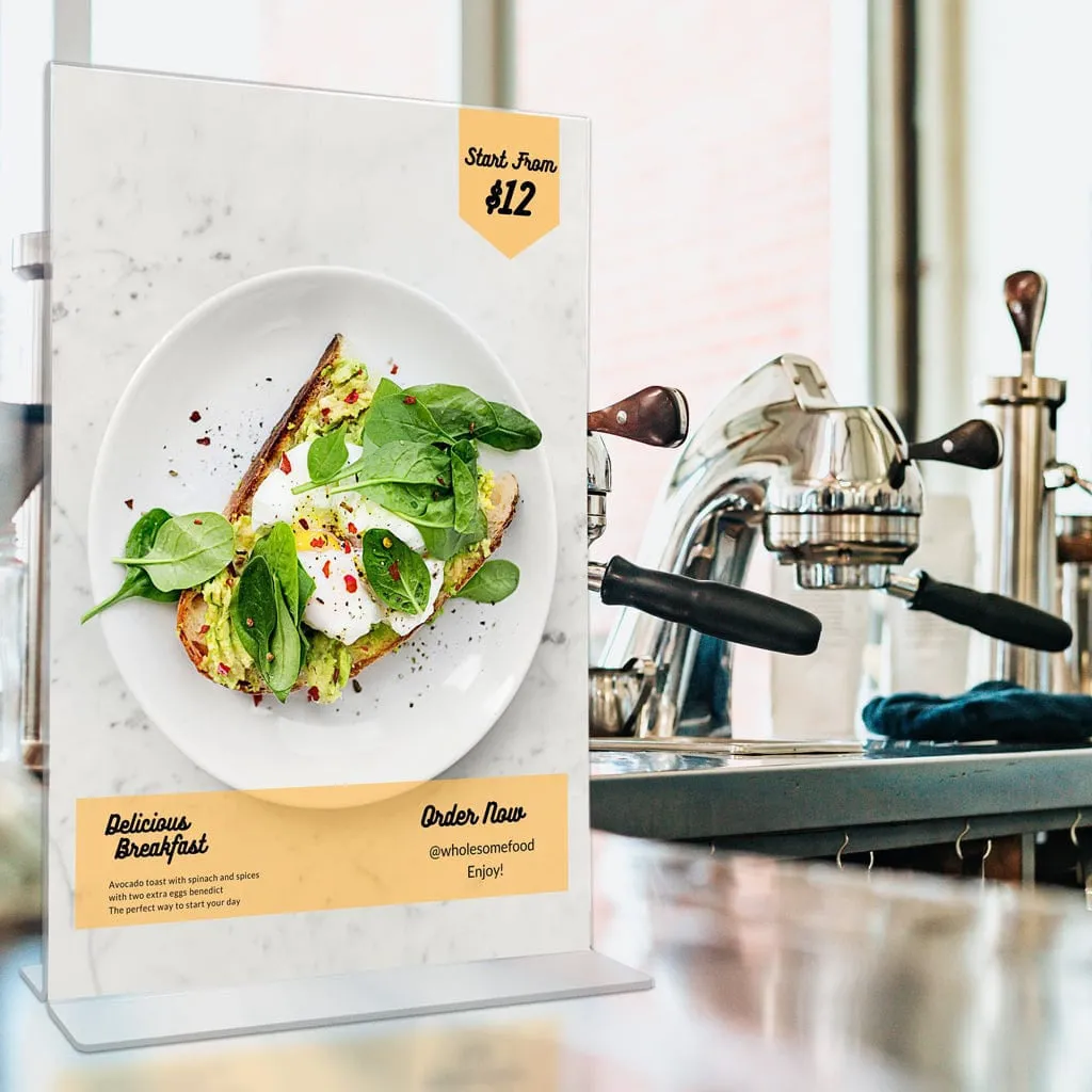Acrylic Display T-Frame Photo & Sign Holders