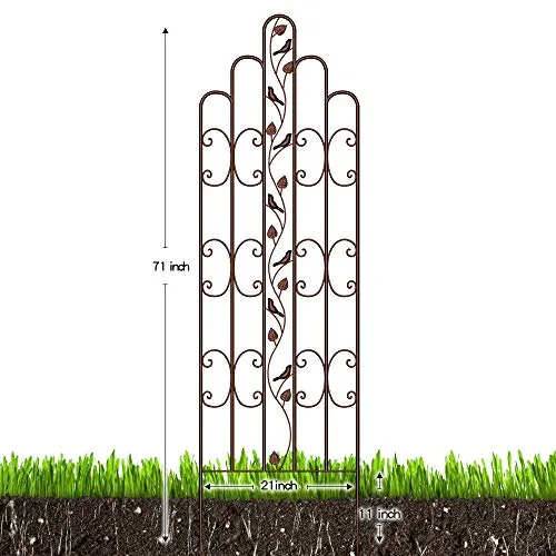 Amagabeli 2 Pack Large Garden Trellis 71”x21” Heavy Duty Rustproof Brown Plant Support Model No ET339