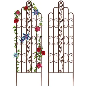 Amagabeli 2 Pack Large Garden Trellis 71”x21” Heavy Duty Rustproof Brown Plant Support Model No ET339