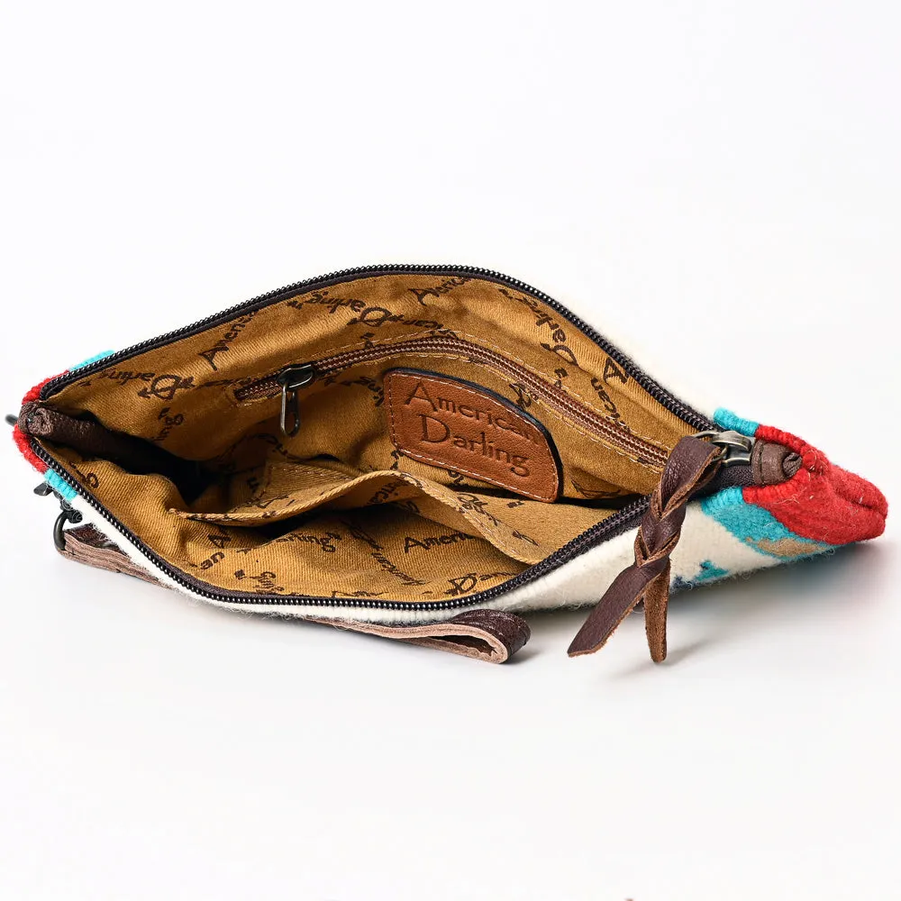 American Darling ADBG344B Wristlet Saddle Blanket Genuine Leather Women Bag Western Handbag Purse