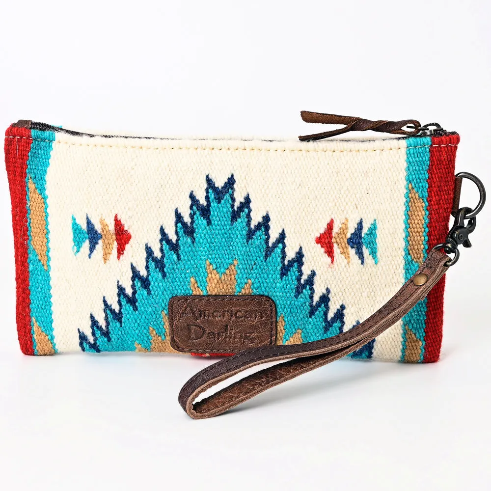 American Darling ADBG344B Wristlet Saddle Blanket Genuine Leather Women Bag Western Handbag Purse