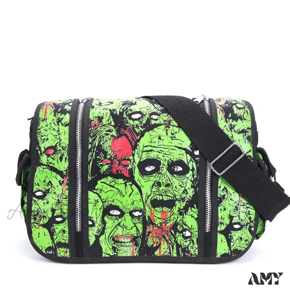 Bag Canvas Waterproof Ghost Large Shoulder Luminous Halloween Gothic Zombie