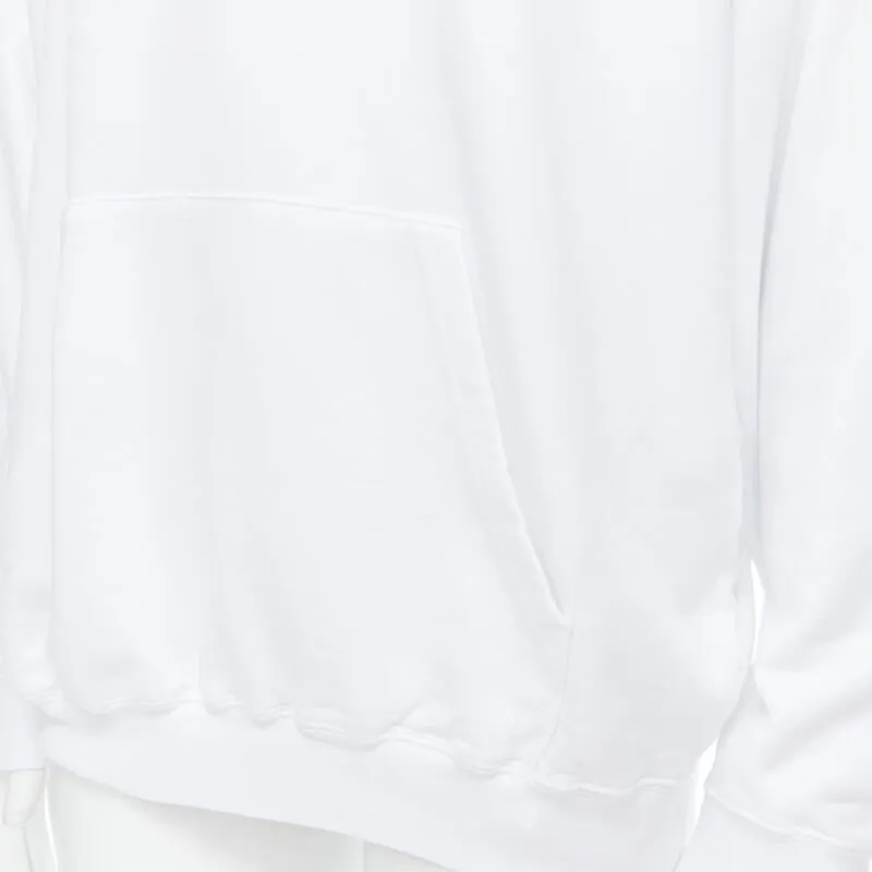 BALENCIAGA 2018 black Gothic Tattoo logo embroidery white cotton hoodie S