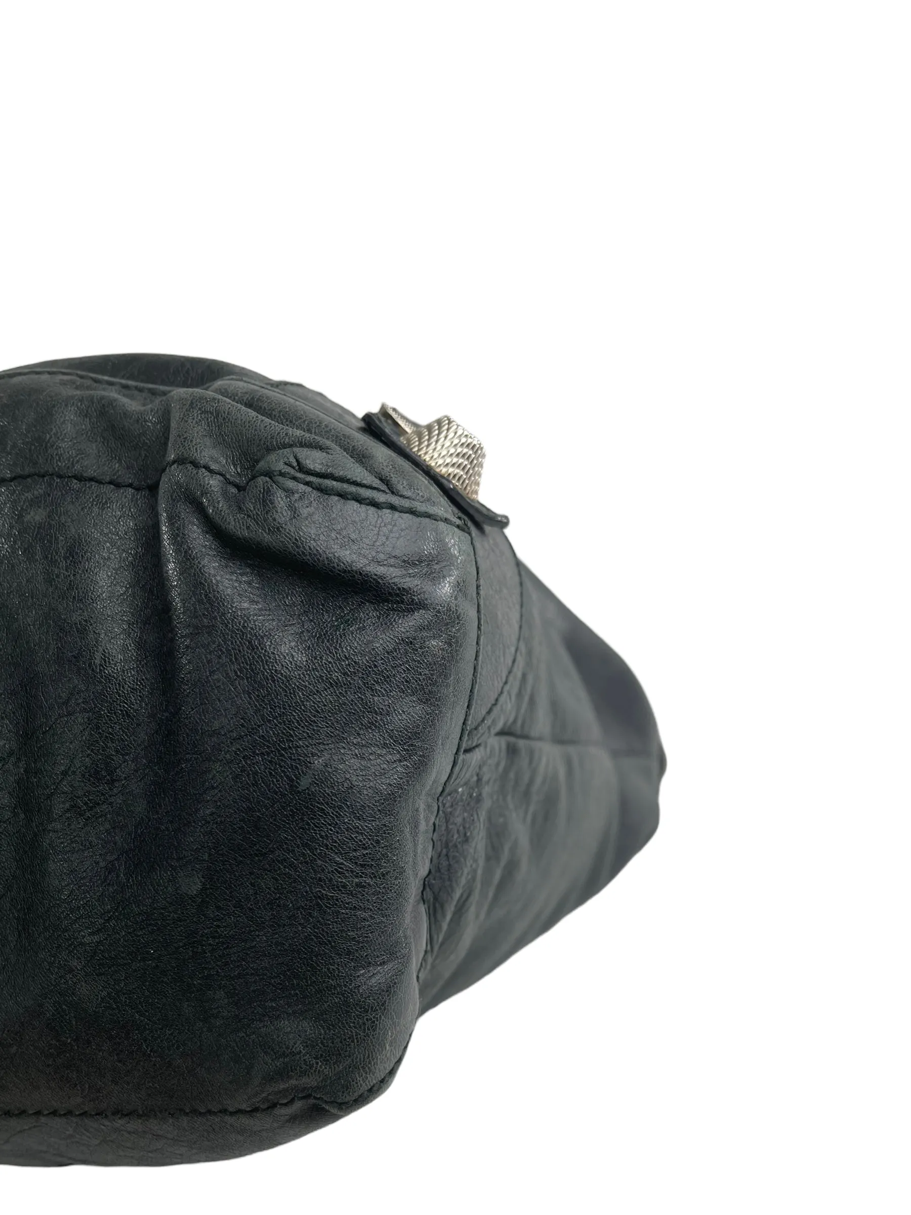 Balenciaga Black Leather "Motocross" Shoulder Bag