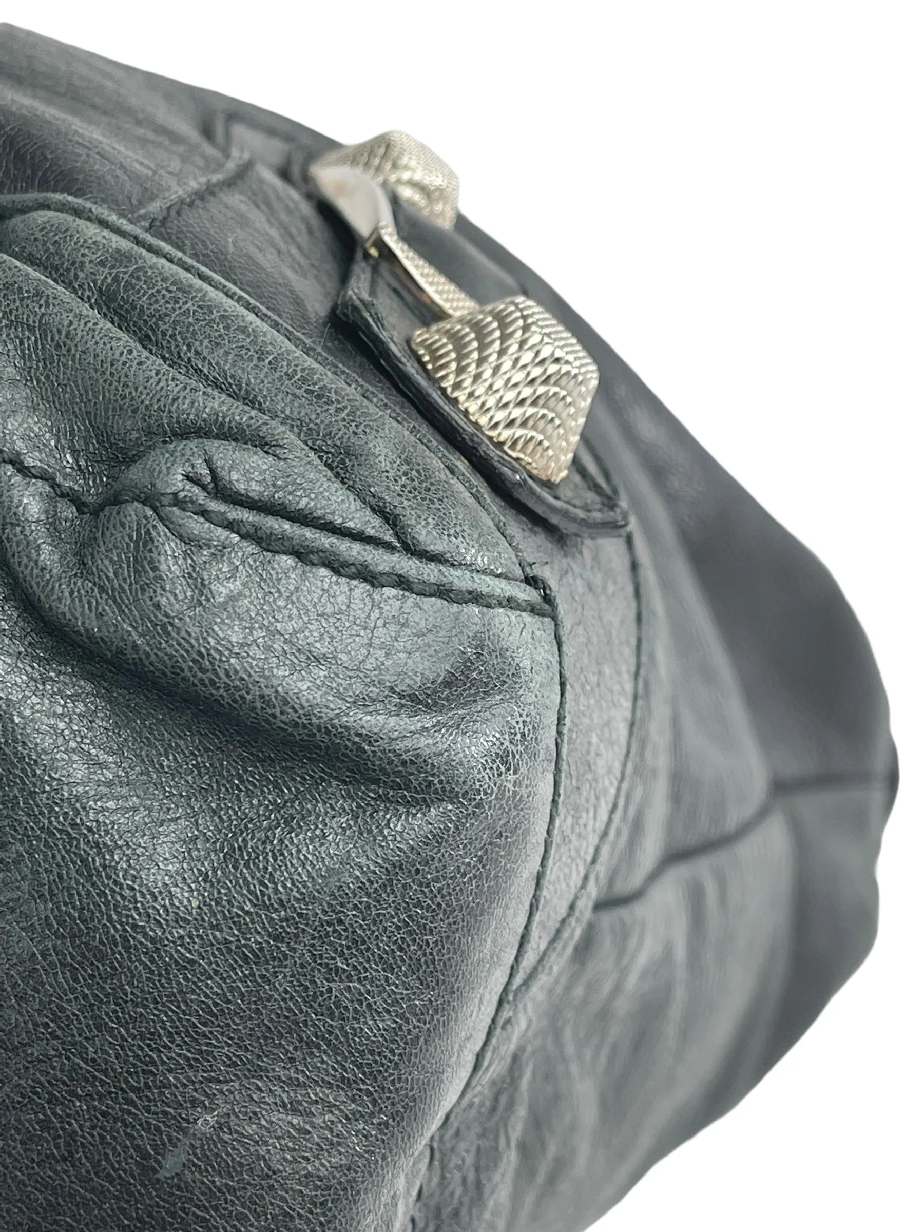 Balenciaga Black Leather "Motocross" Shoulder Bag
