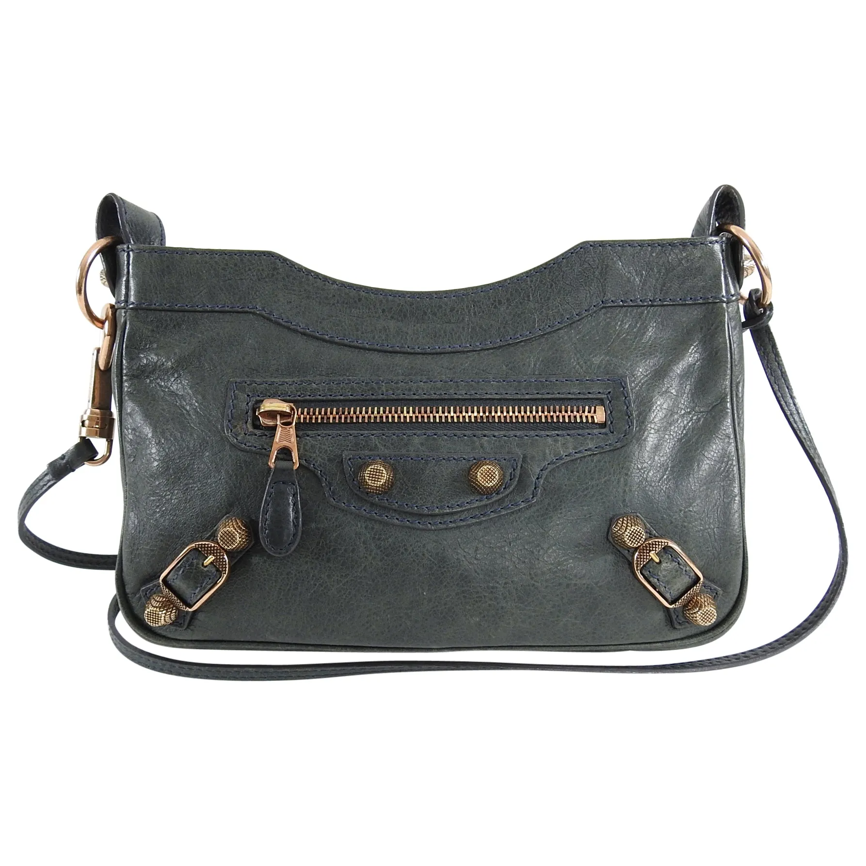 Balenciaga Dark Charcoal Grey Crossbody Hip Bag