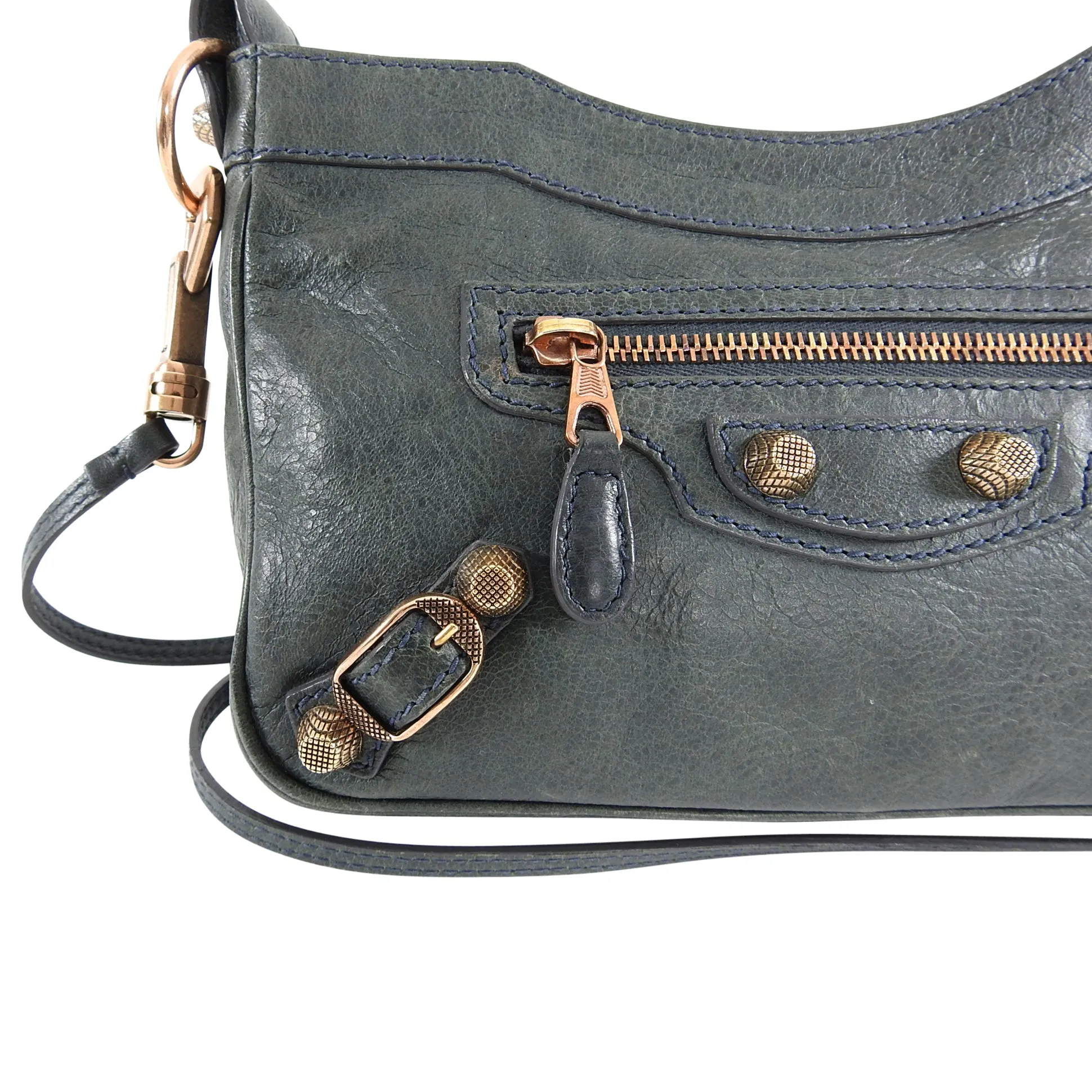 Balenciaga Dark Charcoal Grey Crossbody Hip Bag