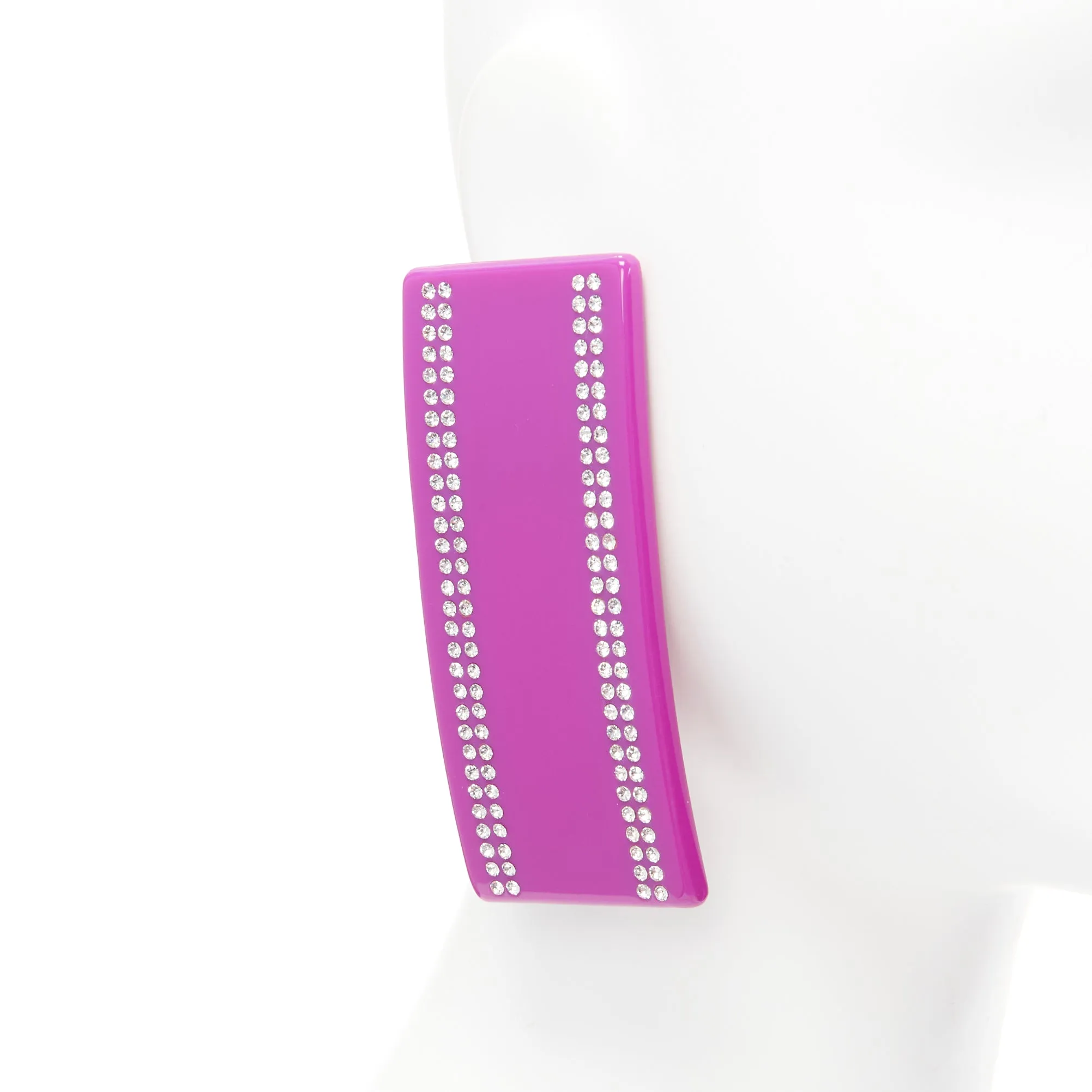BALENCIAGA Demna Barette pink black crystal statement earring Pair