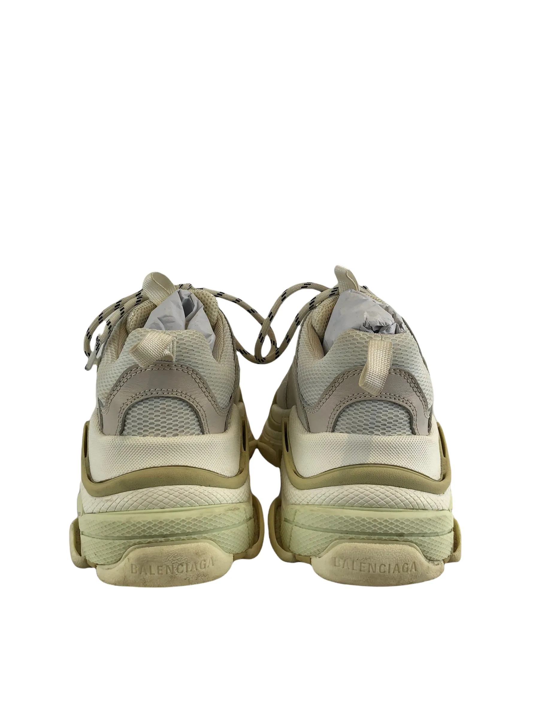 Balenciaga White Suede/Leather 'Triple S' Trainers