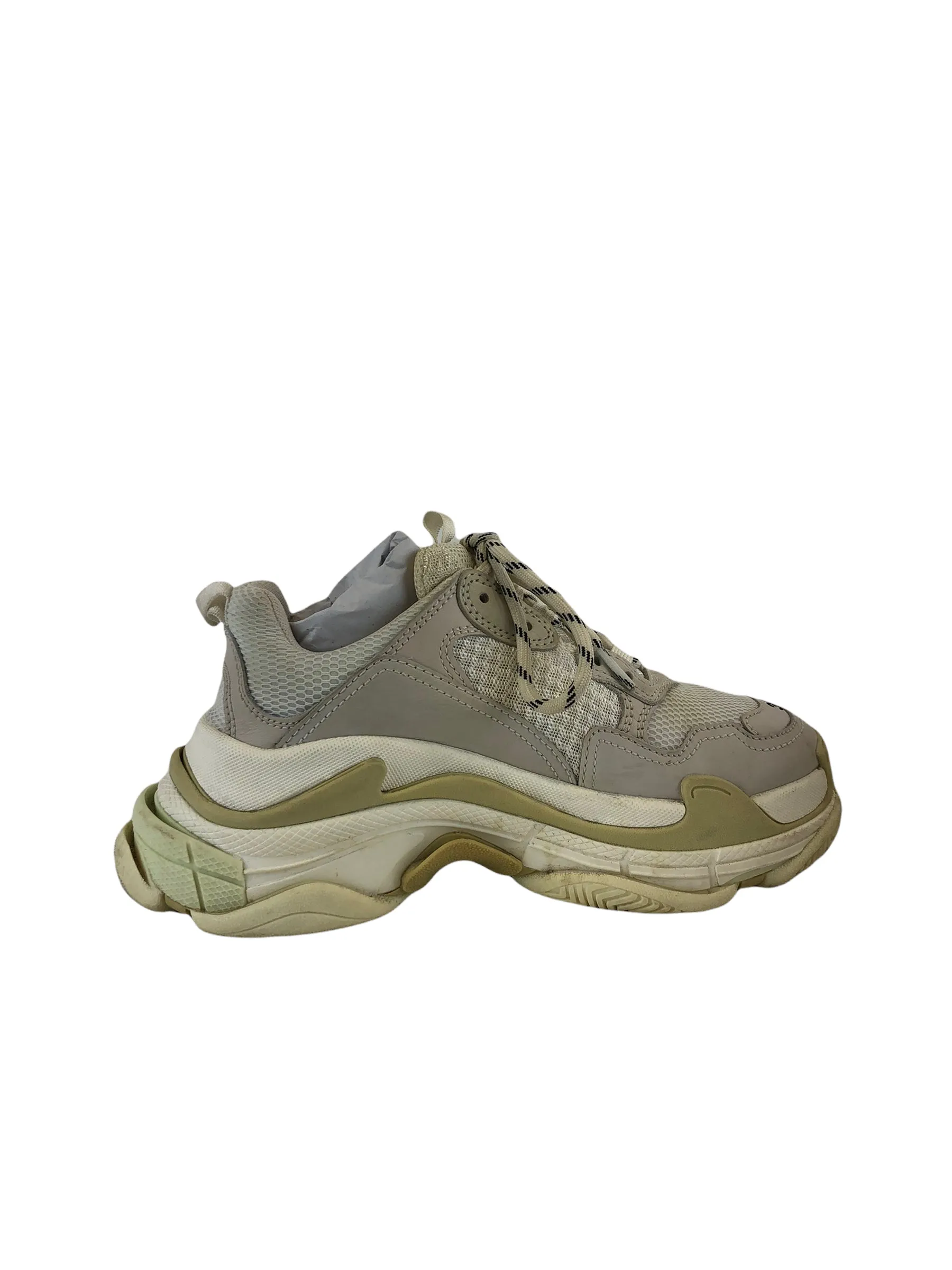 Balenciaga White Suede/Leather 'Triple S' Trainers