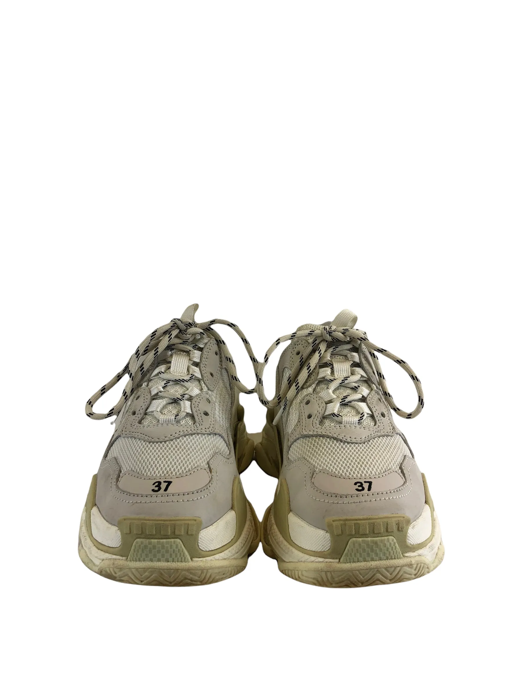 Balenciaga White Suede/Leather 'Triple S' Trainers