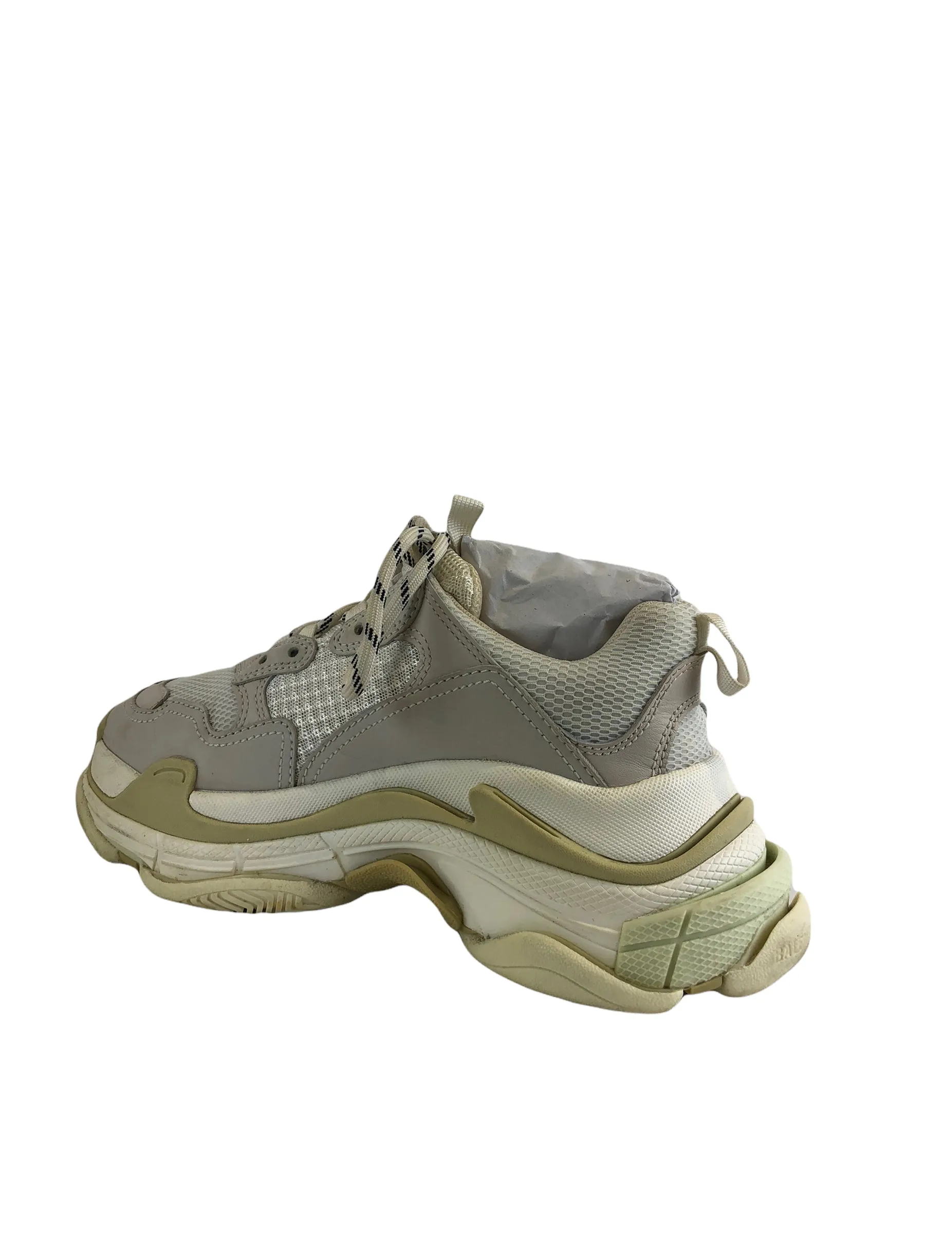 Balenciaga White Suede/Leather 'Triple S' Trainers