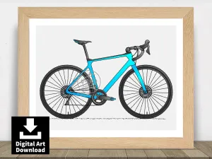 Bianchi Infinito XE Bicycle - Digital Illustration Download (E087)