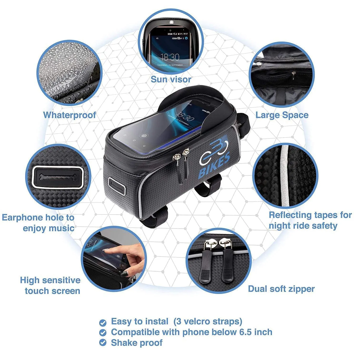 Bike Phone Front Set Bag Full Kit