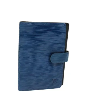 Blue Epi Leather Day Planner Cover with Accessories and Serial Number