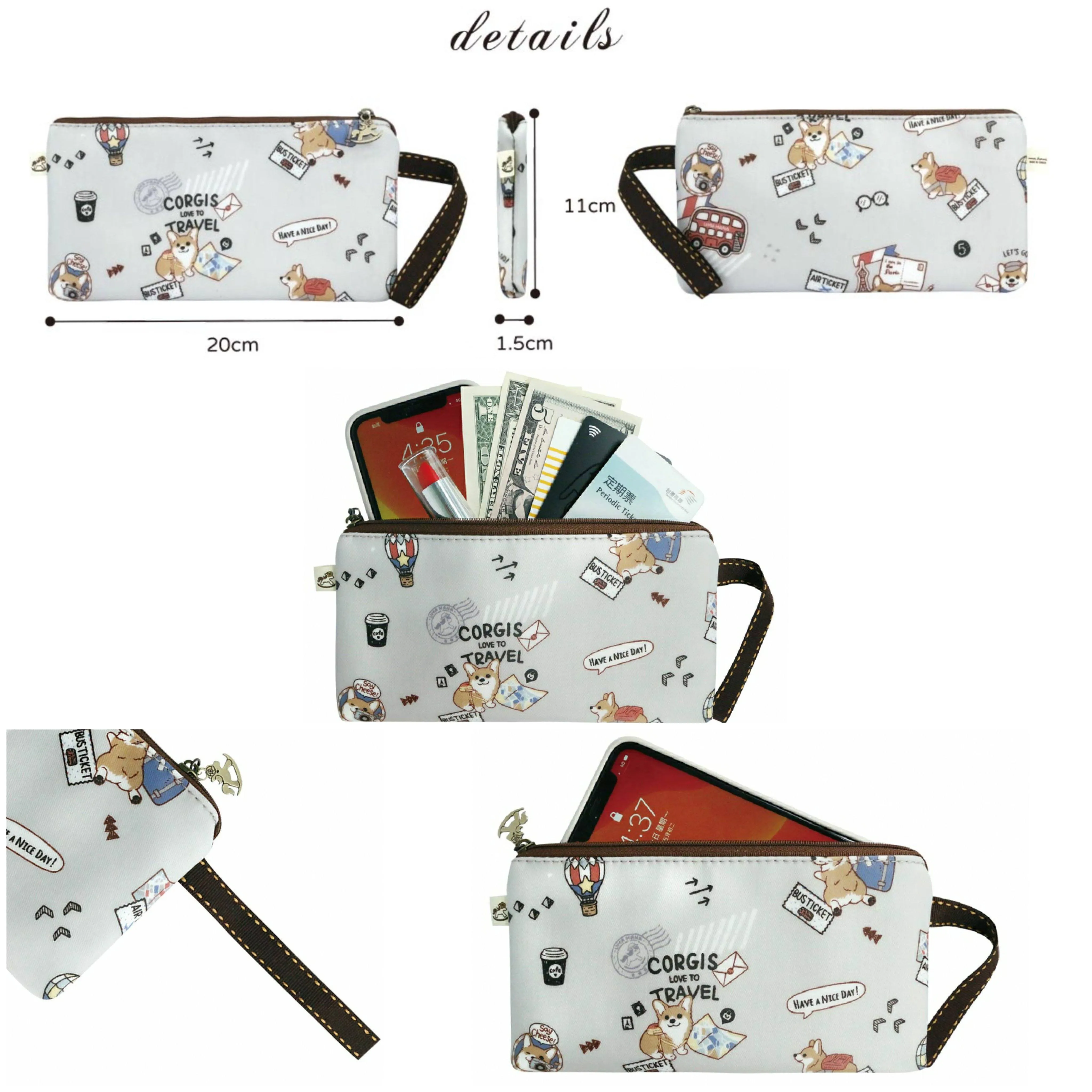 Blue Snow Corgi Long Coin Purse