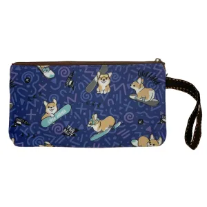 Blue Snow Corgi Long Coin Purse
