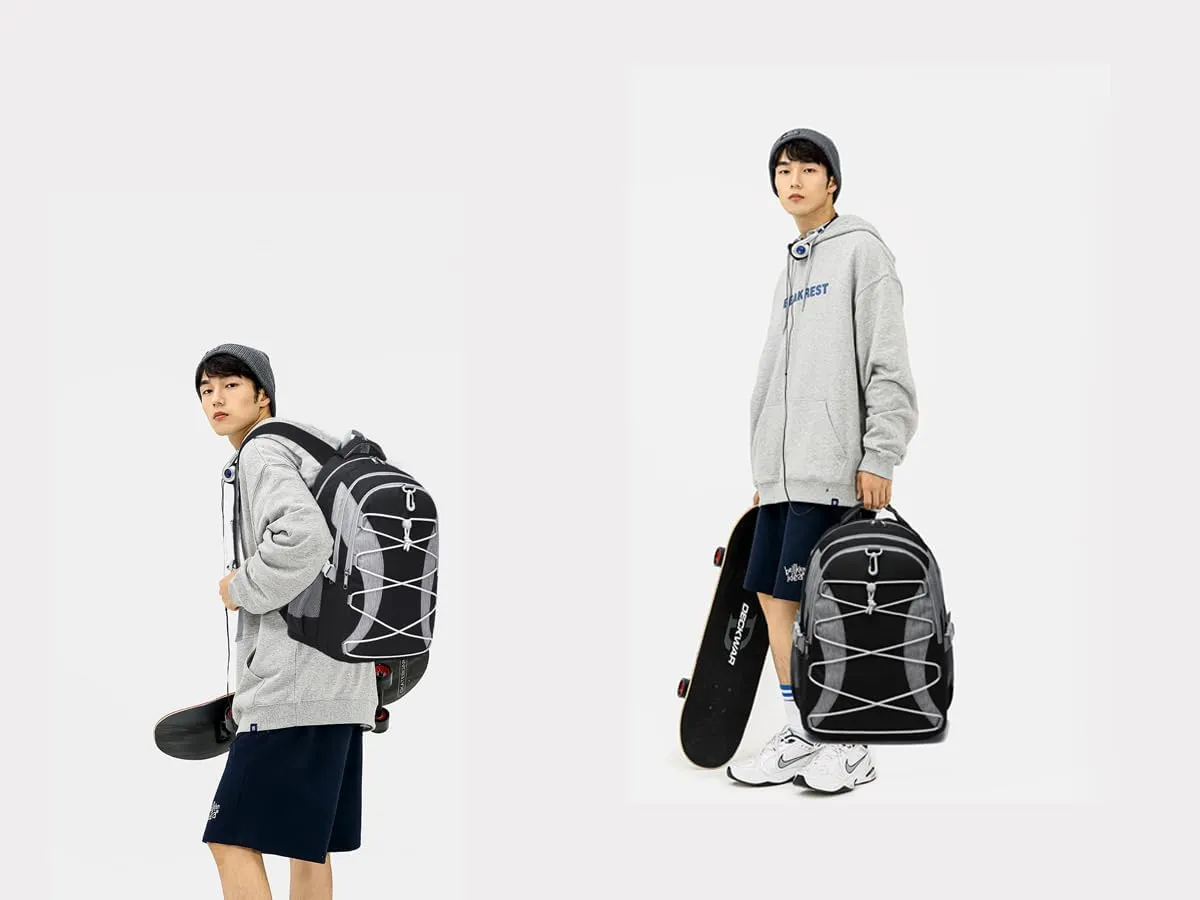 BLUEFAIRY Middle High School Backpack for Boys Girls Large Bookbag with Laptop Compartment Back to School Book Bags for Teens Teenagers Mochilas Escolares para Nios Nias (Black/Gray, Solid)