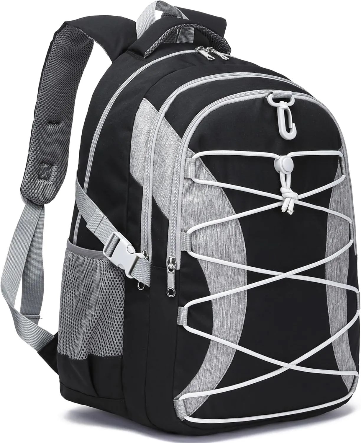 BLUEFAIRY Middle High School Backpack for Boys Girls Large Bookbag with Laptop Compartment Back to School Book Bags for Teens Teenagers Mochilas Escolares para Nios Nias (Black/Gray, Solid)