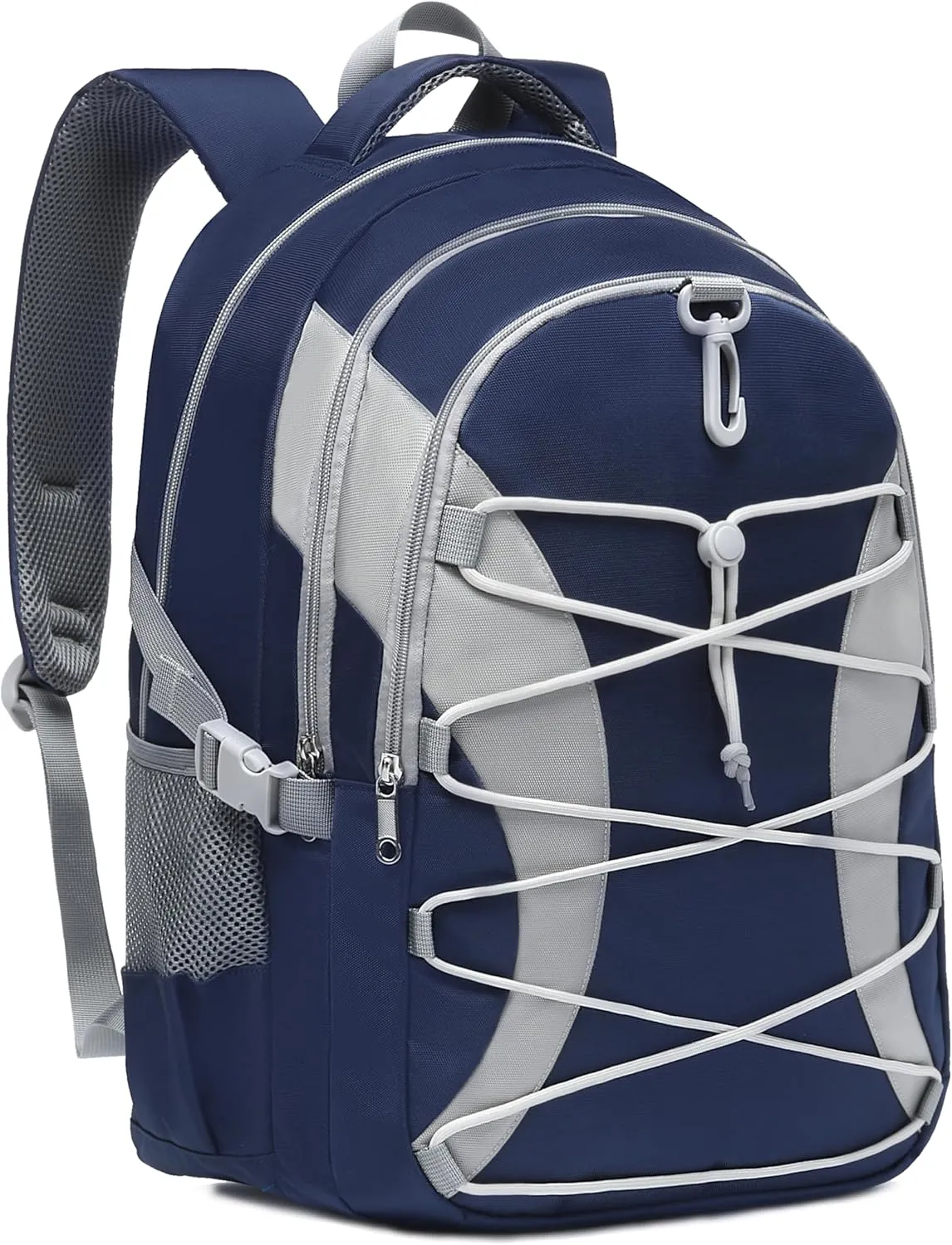 BLUEFAIRY Middle High School Backpack for Boys Girls Large Bookbag with Laptop Compartment Back to School Book Bags for Teens Teenagers Mochilas Escolares para Nios Nias (Navy Blue/Gray, Solid)