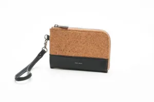 Cameron Wristlet - Black and Cork