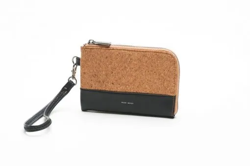 Cameron Wristlet - Black and Cork