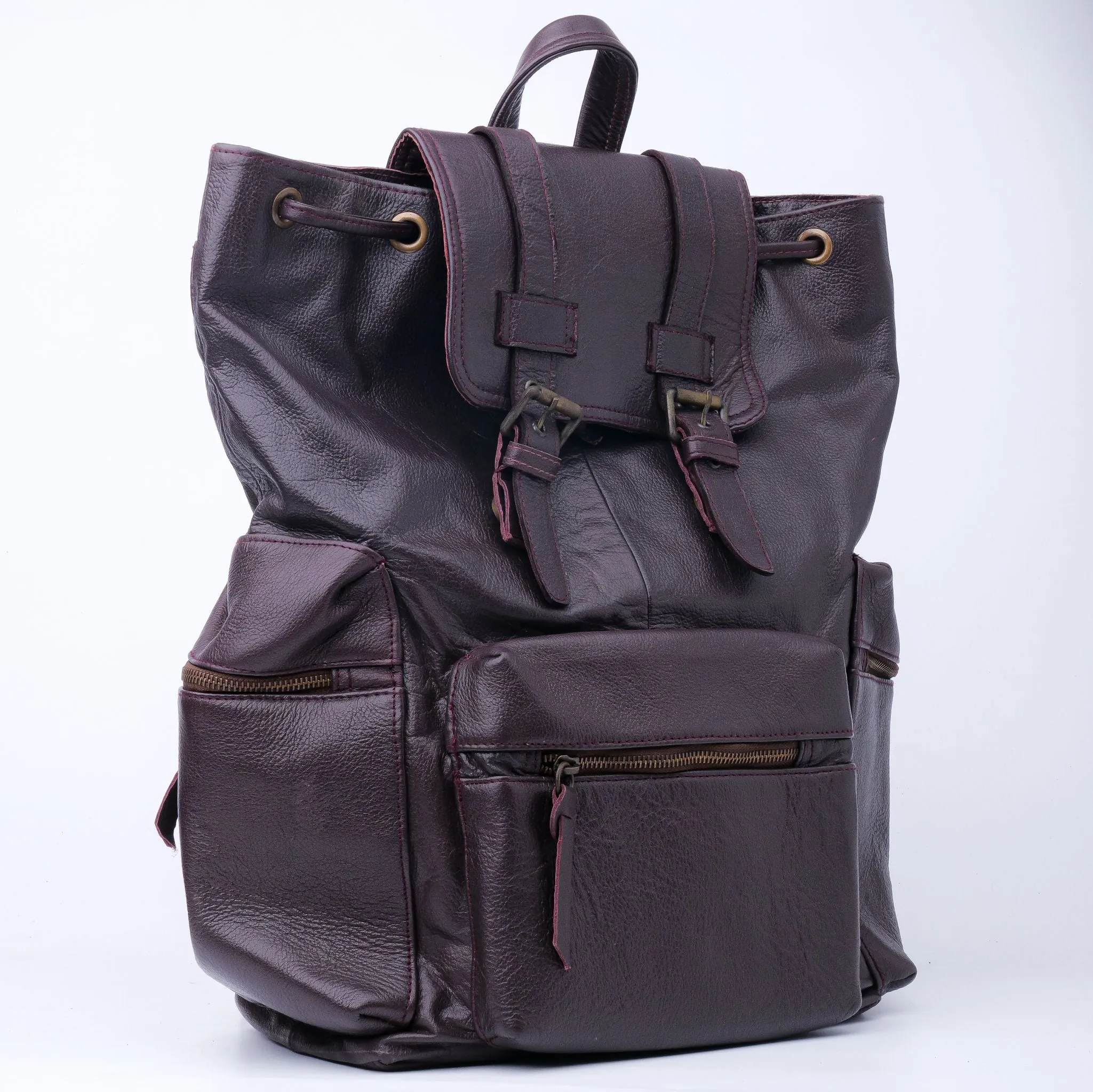 Chestnut Leather Backpack Travel Laptop Office Bag