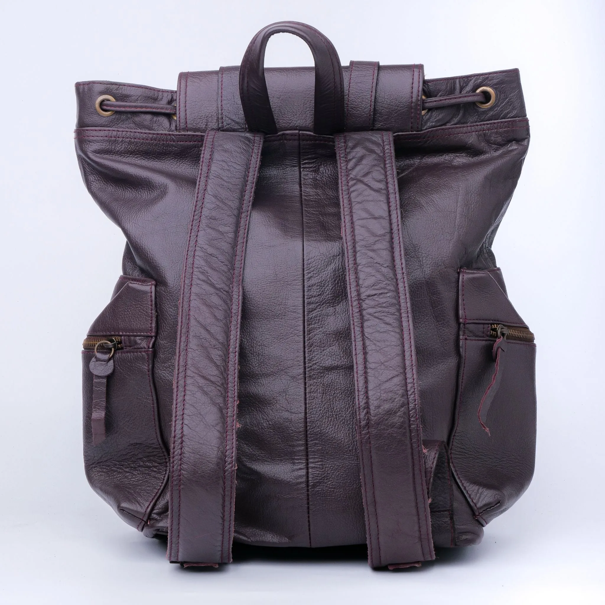 Chestnut Leather Backpack Travel Laptop Office Bag