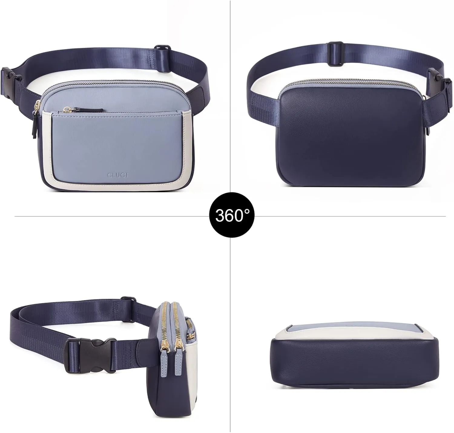 CLUCI Belt Bag for Women, Mini Everywhere Crossbody Waist Bag Adjustable Strap, Vegan Leather Women's Fanny Pack