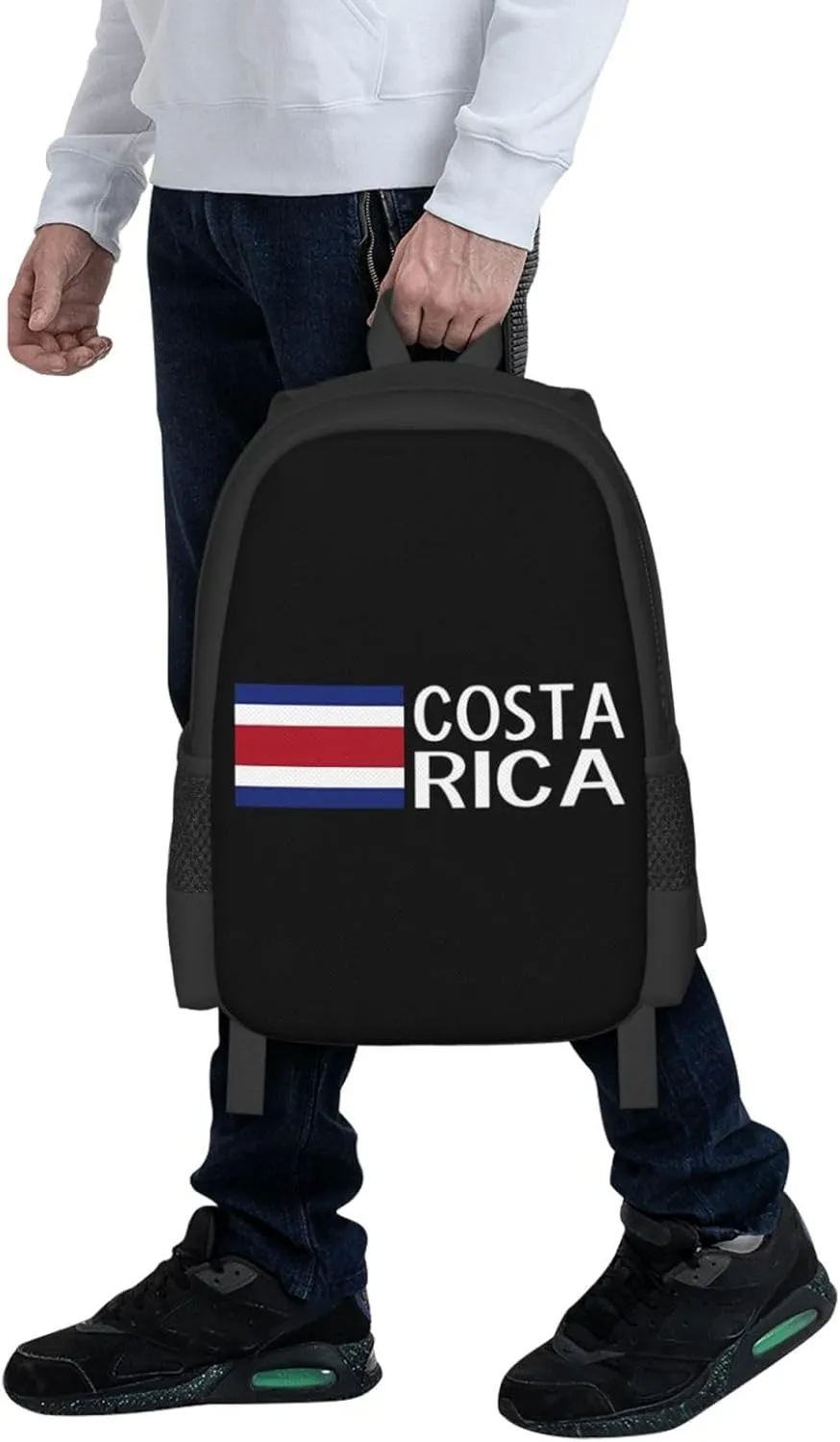Costa Rica Flag Costa Rican Flags Casual Backpack Large Capacity Backpacks 15 Inch Laptop Back Pack Travel Rucksack Daypack Commuter Bags with Adjustable Strap for Camping