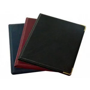 Cumberland Business Card File Gold Corners 48 Capacity 130 X 110Mm Black