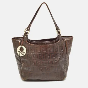 Dark Brown Zucca Tortoise Effect Leather Tote