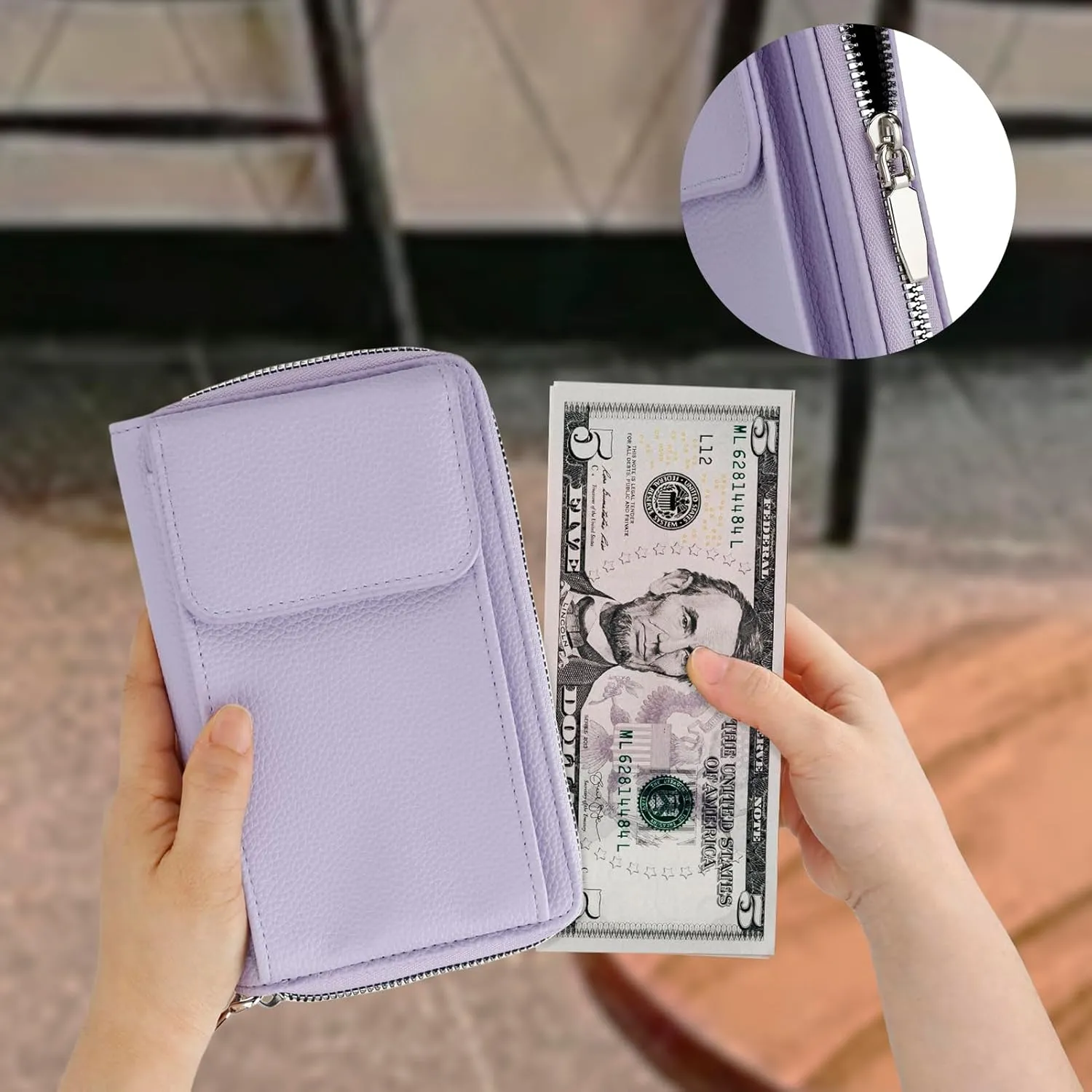 DOB SECHS Leather Small Phone Wallet Purse Cross Body for Women with Mini Coin Bag Pouch Travel Side Purses