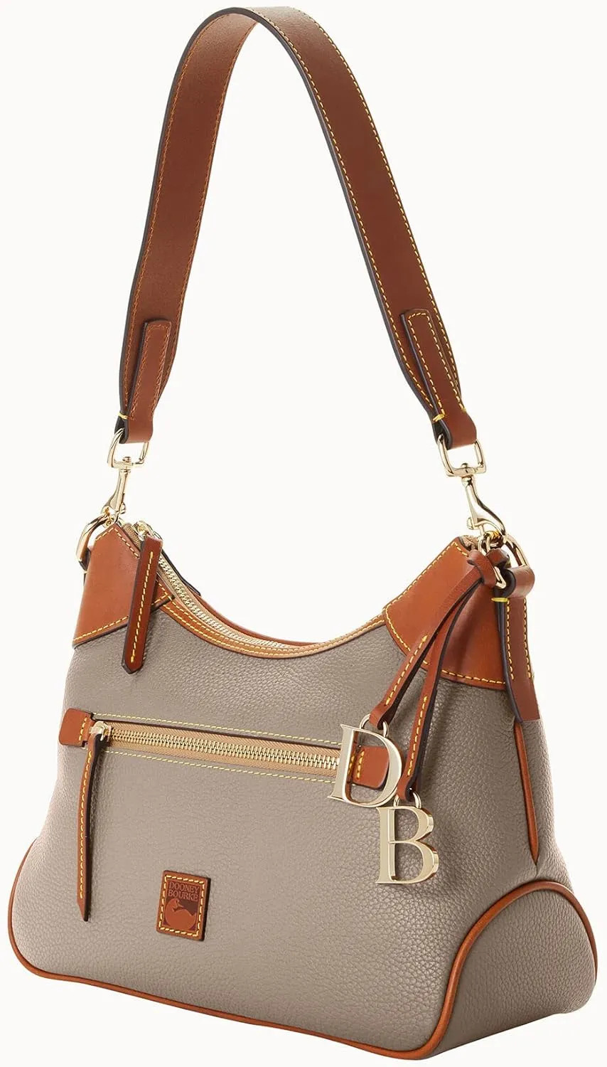 Dooney & Bourke Shoulder Bags for Women, Pebble Grain Leather Hobo Bag with Charms