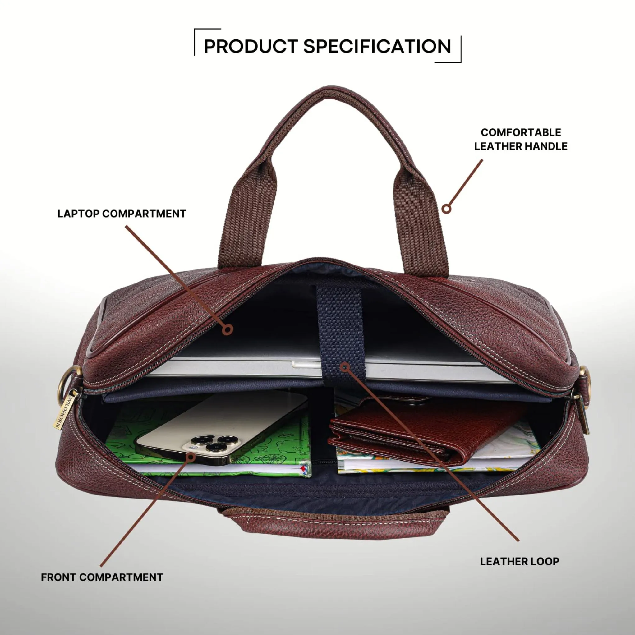 DORCHESTER Leather Laptop Messenger Bag for Men