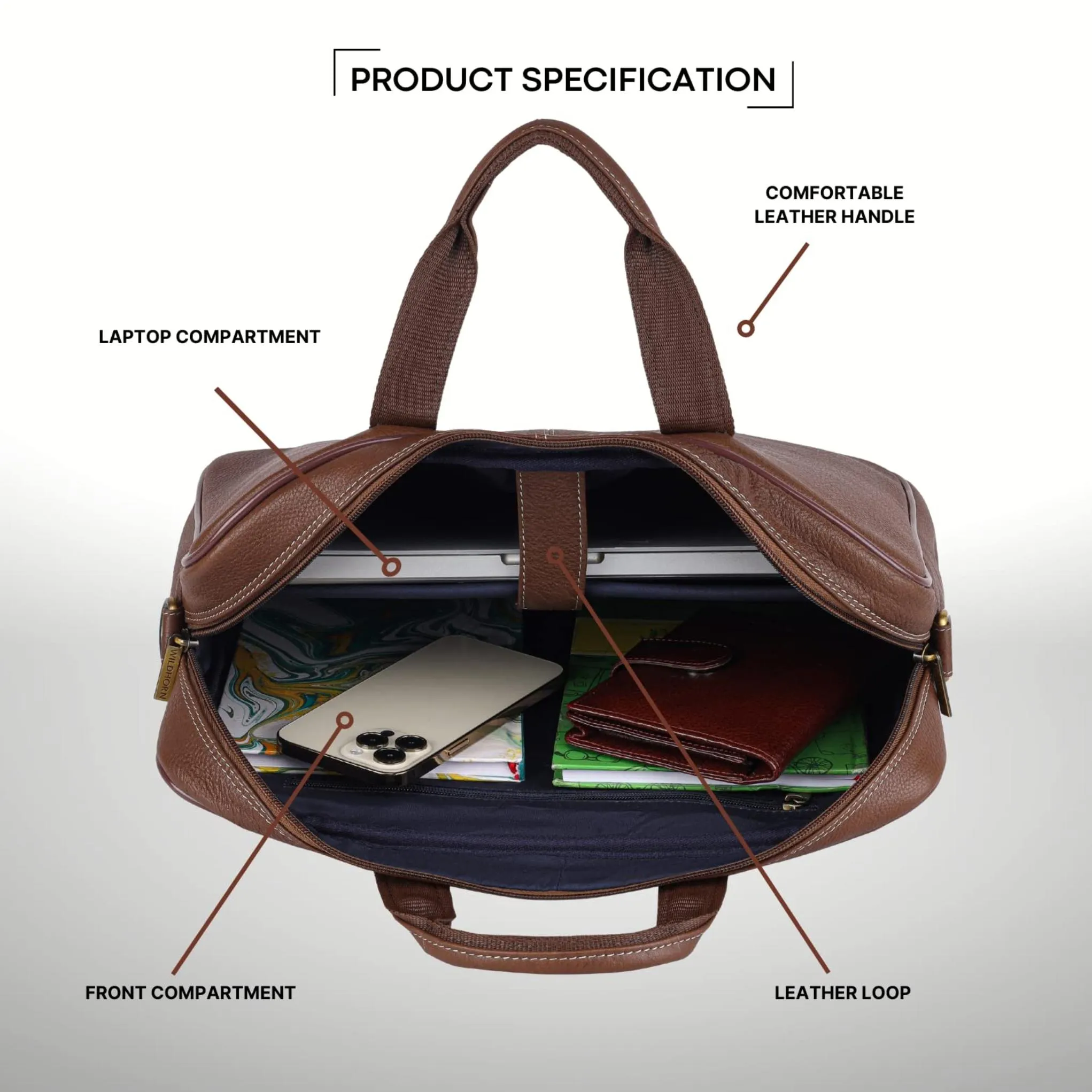 DORCHESTER Leather Laptop Messenger Bag for Men