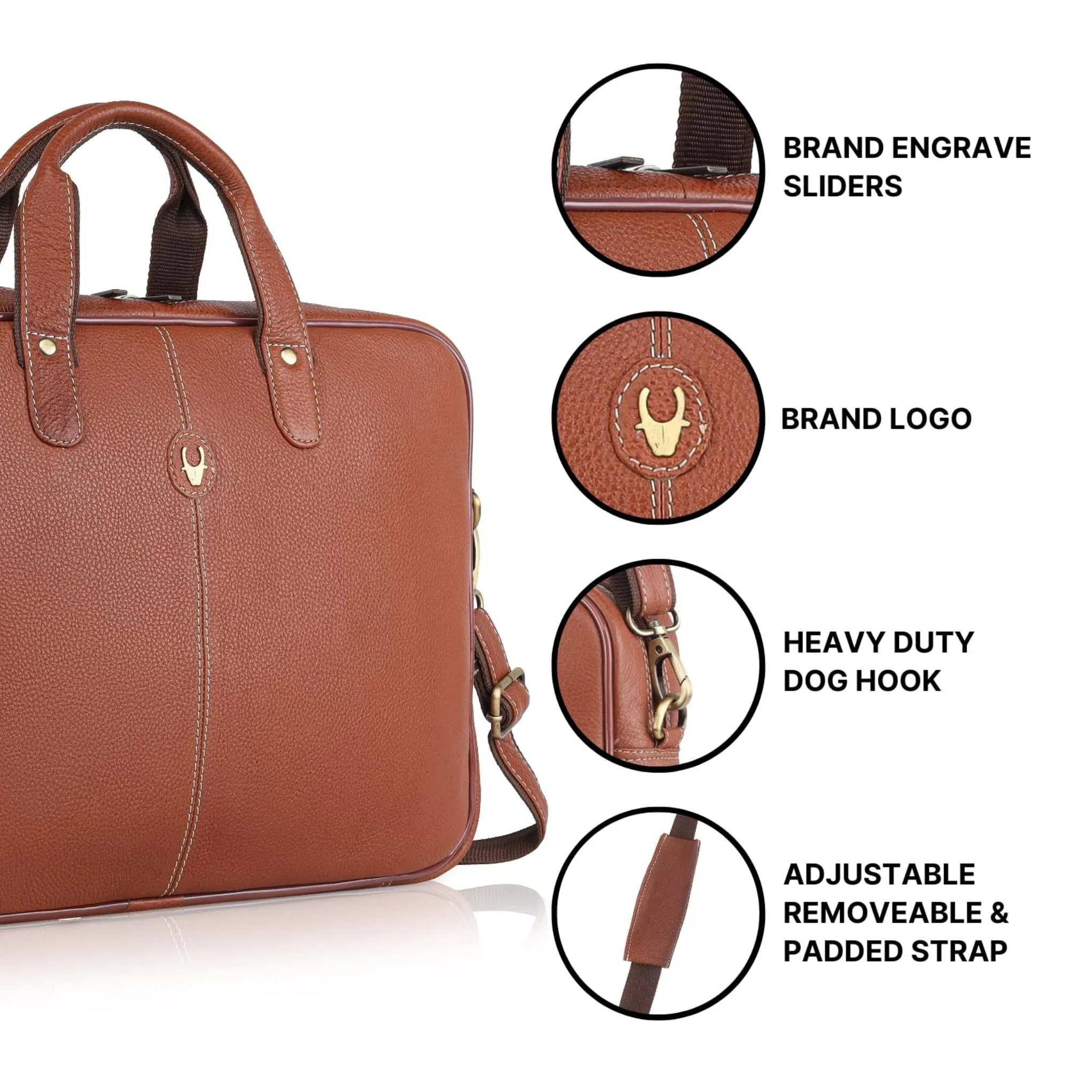 DORCHESTER Leather Laptop Messenger Bag for Men