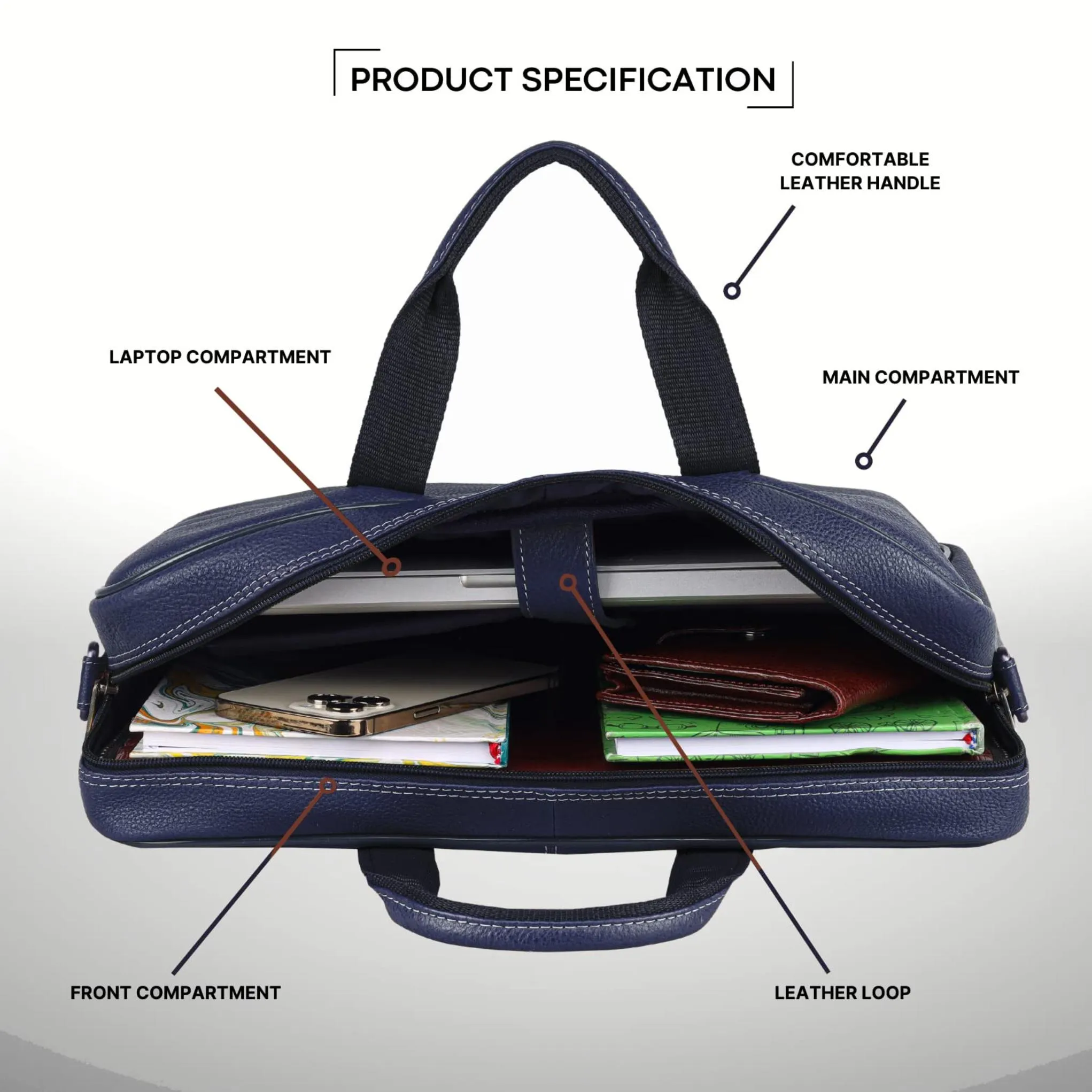 DORCHESTER Leather Laptop Messenger Bag for Men