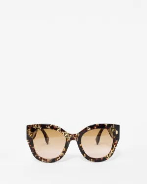 Fendi Brown Monogram Acetate Oversized FF 0435/S Sunglasses