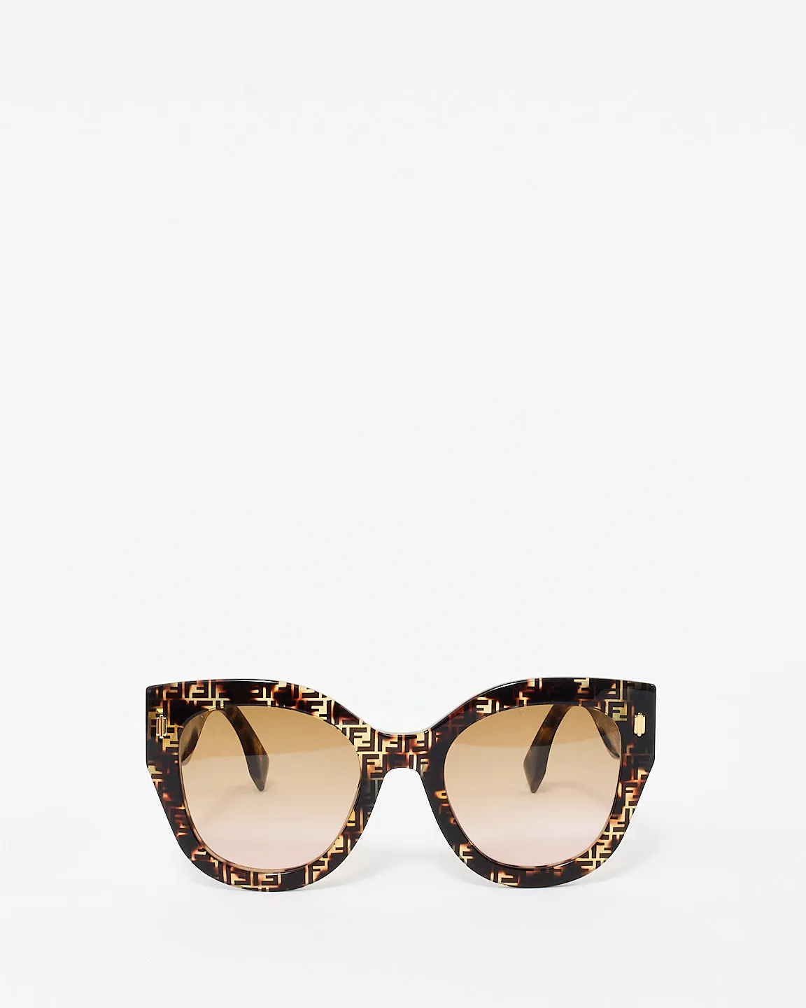 Fendi Brown Monogram Acetate Oversized FF 0435/S Sunglasses