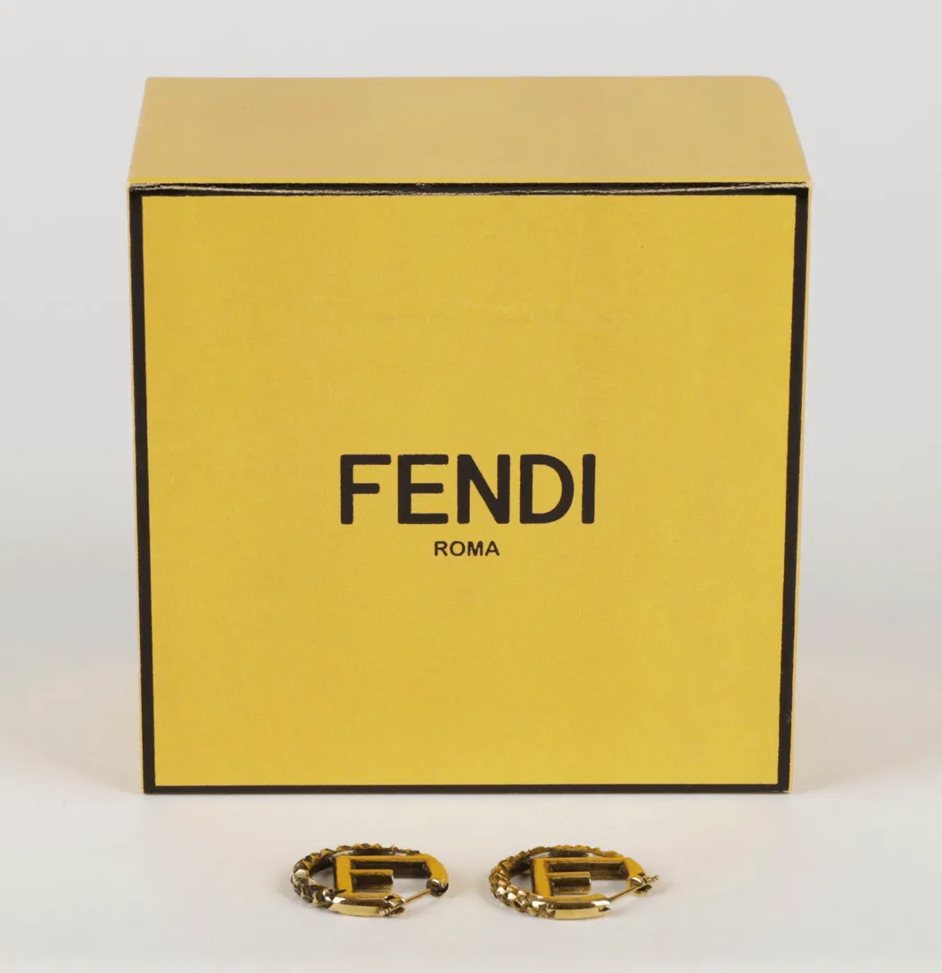 Fendi Hoop Earrings F Is Fendi Antique Gold (Pierced) 42182985
