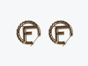 Fendi Hoop Earrings F Is Fendi Antique Gold (Pierced) 42182985