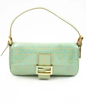 Fendi Mamma Baguette Mint Green Zucca Coated Canvas - AWL4086