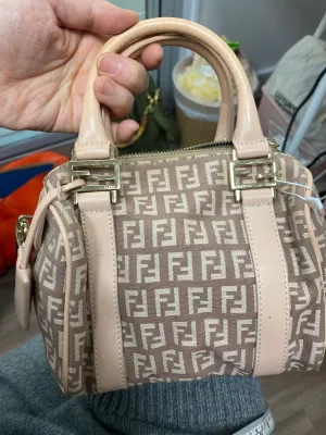Fendi Pink Beige Mini Boston Bag AWL4594
