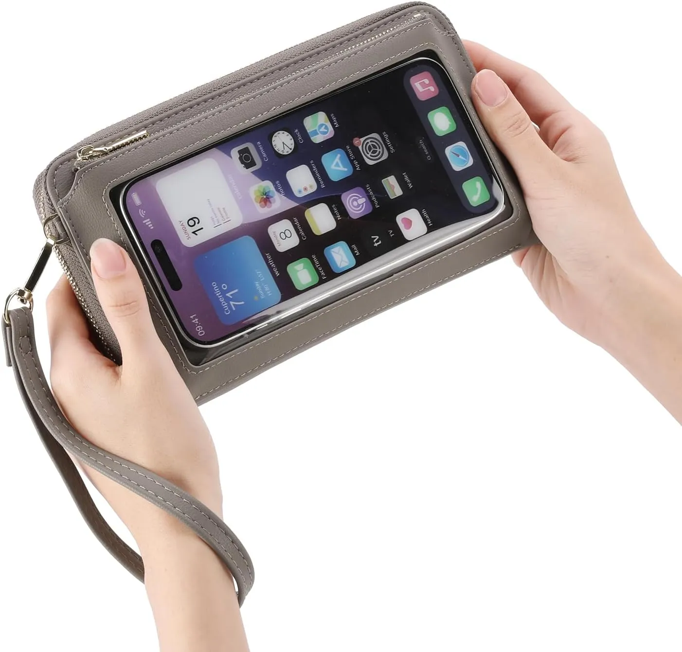 GOIACII Phone Purse Crossbody Bags for Women Small Travel Wallet Touch Screen RFID Blocking