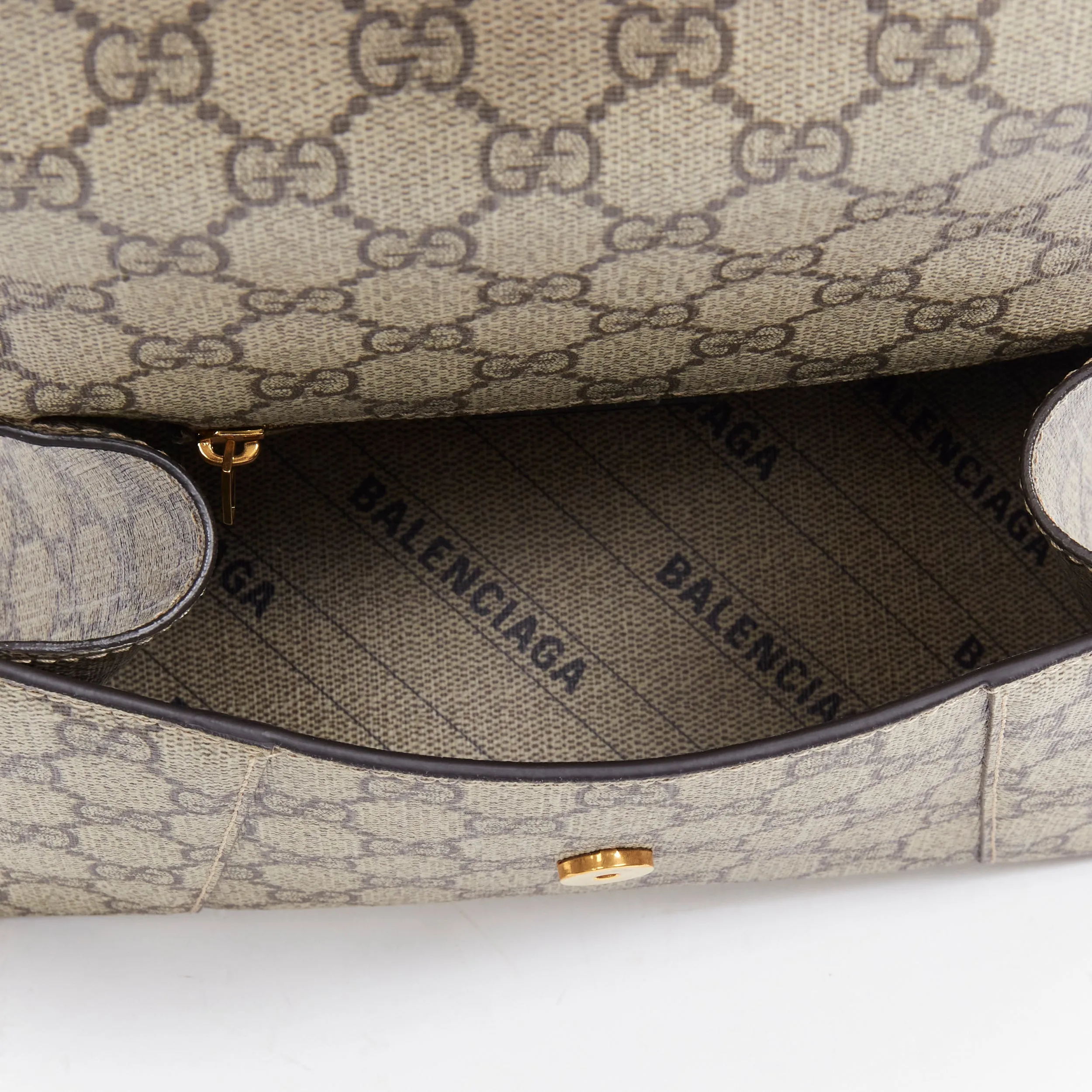 GUCCI BALENCIAGA Hourglass Hacker Project Runway monogram B buckle bag